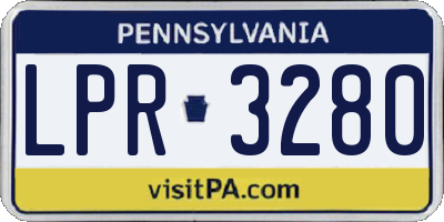 PA license plate LPR3280