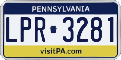 PA license plate LPR3281