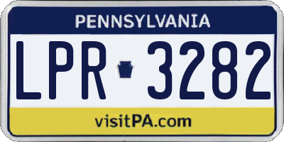 PA license plate LPR3282
