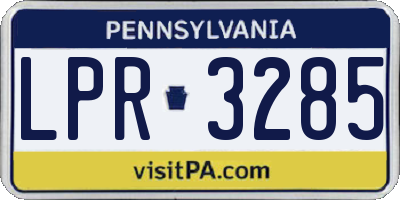 PA license plate LPR3285