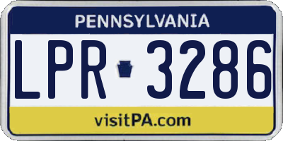 PA license plate LPR3286