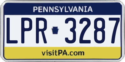 PA license plate LPR3287