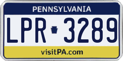 PA license plate LPR3289