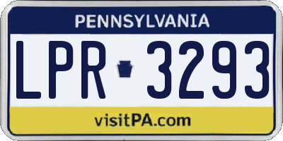 PA license plate LPR3293