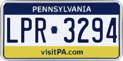 PA license plate LPR3294