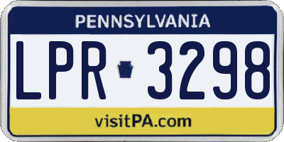 PA license plate LPR3298