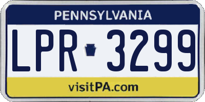 PA license plate LPR3299