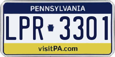 PA license plate LPR3301