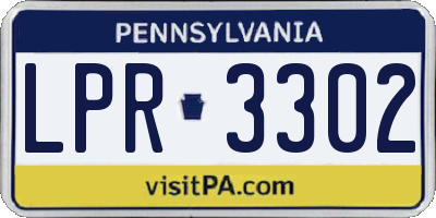 PA license plate LPR3302