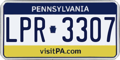 PA license plate LPR3307