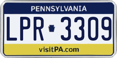 PA license plate LPR3309