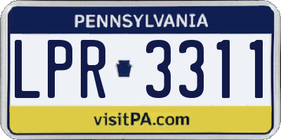 PA license plate LPR3311