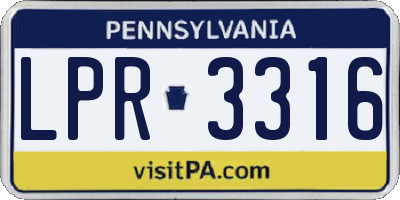 PA license plate LPR3316