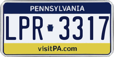 PA license plate LPR3317