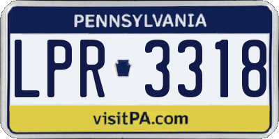 PA license plate LPR3318