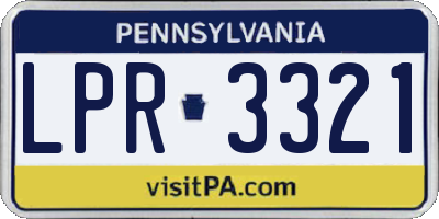 PA license plate LPR3321