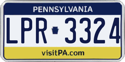 PA license plate LPR3324