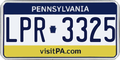 PA license plate LPR3325