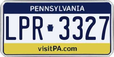 PA license plate LPR3327