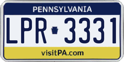 PA license plate LPR3331