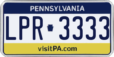 PA license plate LPR3333