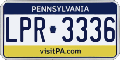 PA license plate LPR3336