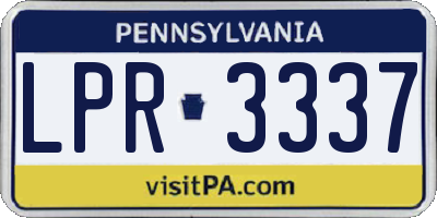 PA license plate LPR3337