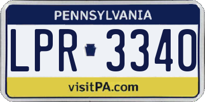 PA license plate LPR3340