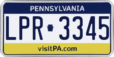 PA license plate LPR3345
