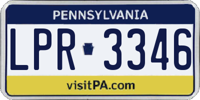 PA license plate LPR3346