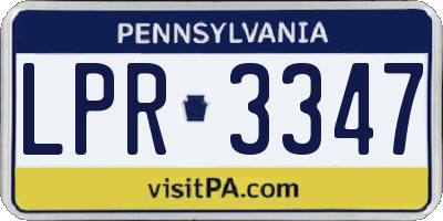 PA license plate LPR3347