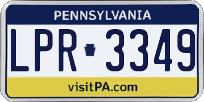 PA license plate LPR3349