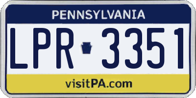PA license plate LPR3351