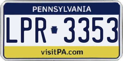 PA license plate LPR3353