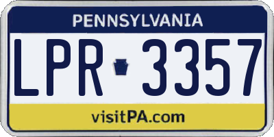 PA license plate LPR3357