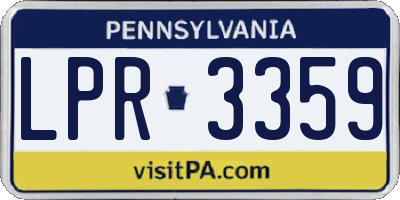 PA license plate LPR3359