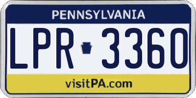 PA license plate LPR3360