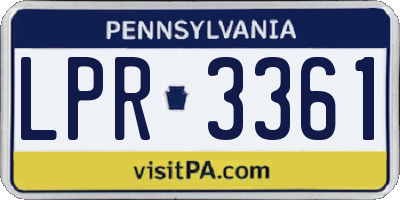 PA license plate LPR3361