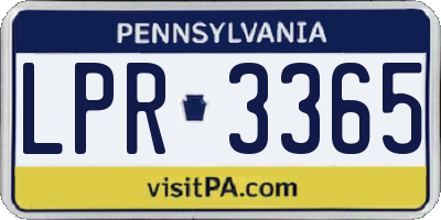 PA license plate LPR3365