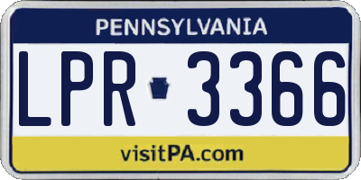 PA license plate LPR3366