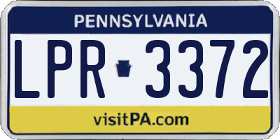 PA license plate LPR3372