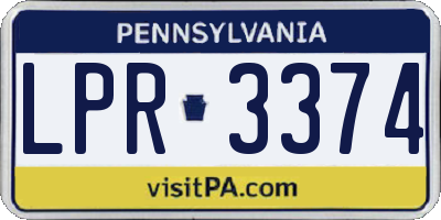 PA license plate LPR3374