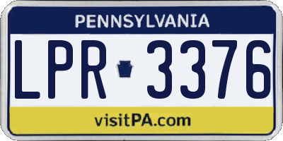 PA license plate LPR3376