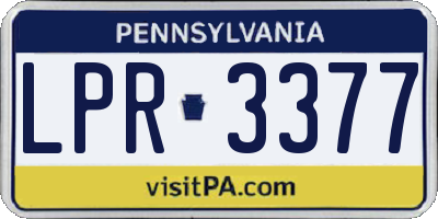 PA license plate LPR3377