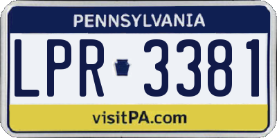 PA license plate LPR3381