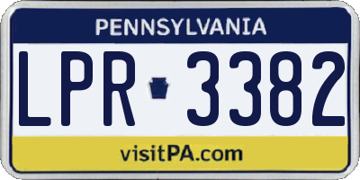 PA license plate LPR3382