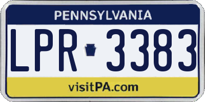 PA license plate LPR3383