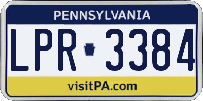 PA license plate LPR3384