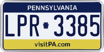 PA license plate LPR3385