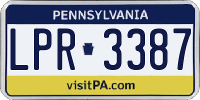 PA license plate LPR3387